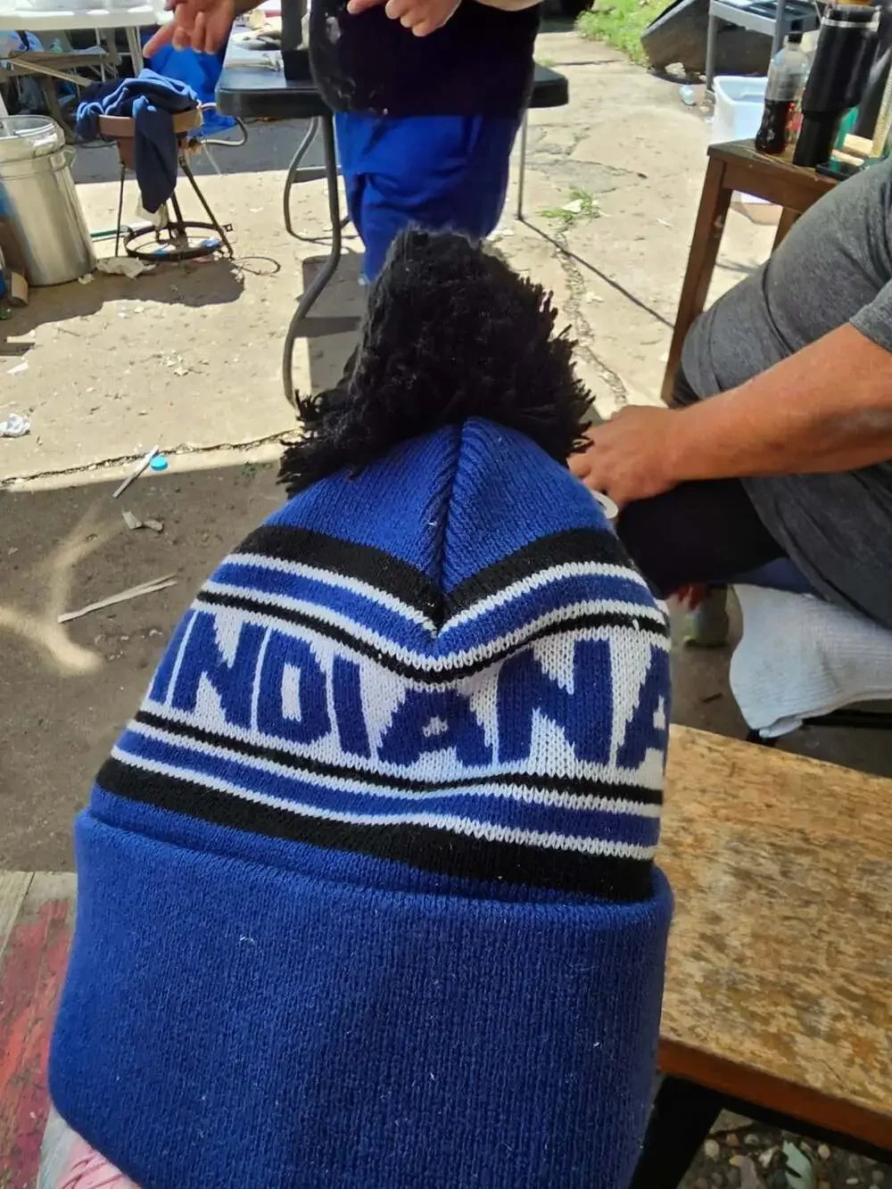 Indianapolis Colts NFL Youth Cuffed Knit Pom Beanie